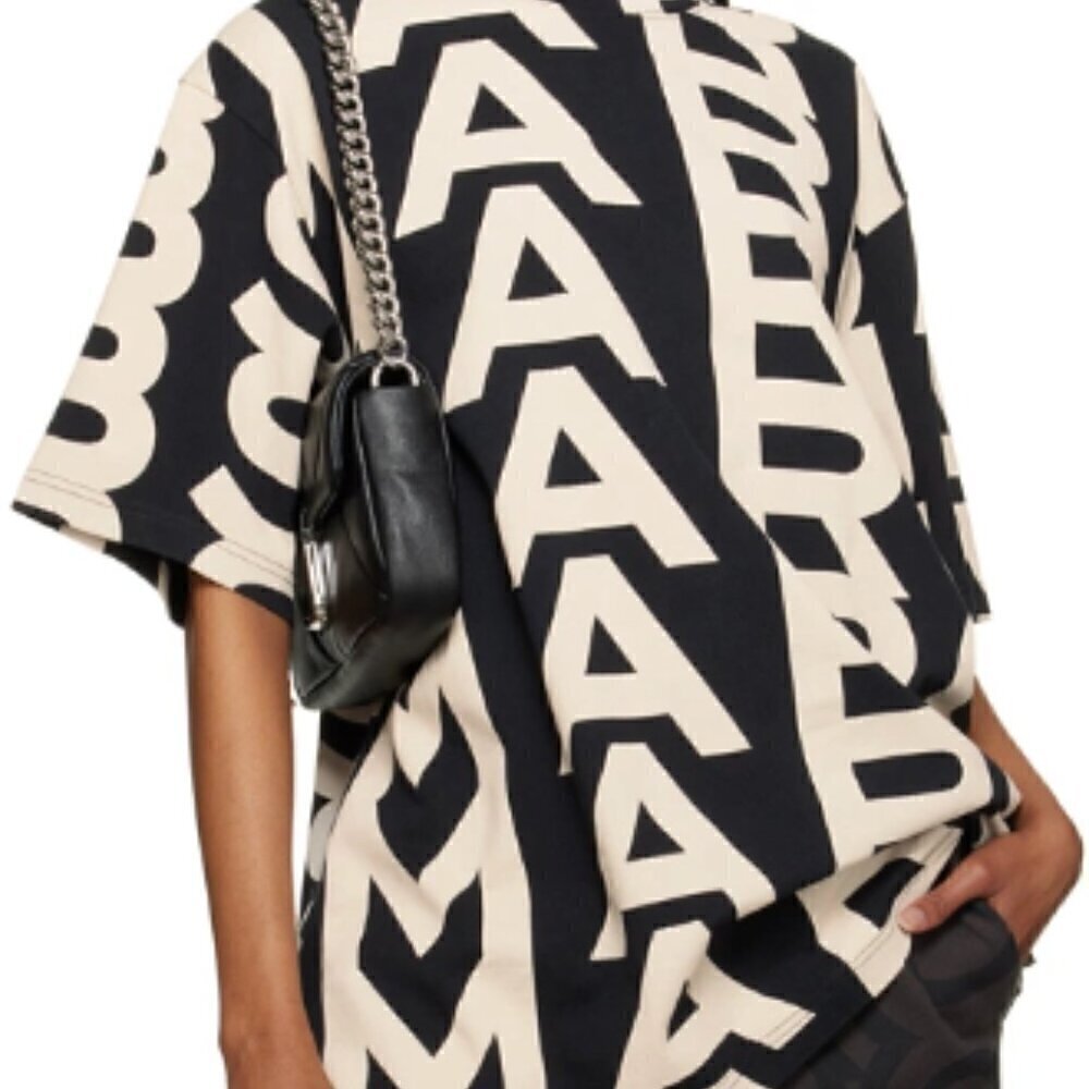 NEW! Marc Jacobs The Monogram Big Tee -Unisex -BLACK/IVORY